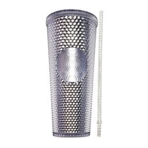 Starbucks New silver clear Holiday 2019 bling studded venti tumbler 24 oz